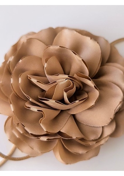 Kolye/çift Katlı Kumaş Çiçek Kolye (Bk7 )