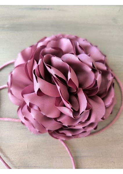 Kolye/çift Katlı Kumaş Çiçek Kolye (Bk7 )