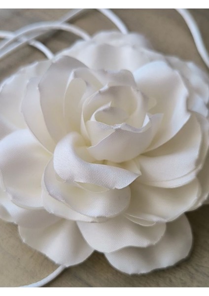 Kolye/çift Katlı Kumaş Çiçek Kolye (Bk7 )