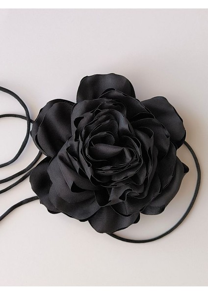 Kolye/çift Katlı Kumaş Çiçek Kolye (Bk7 )