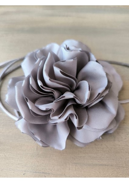 Kolye/çift Katlı Kumaş Çiçek Kolye (Bk7 )