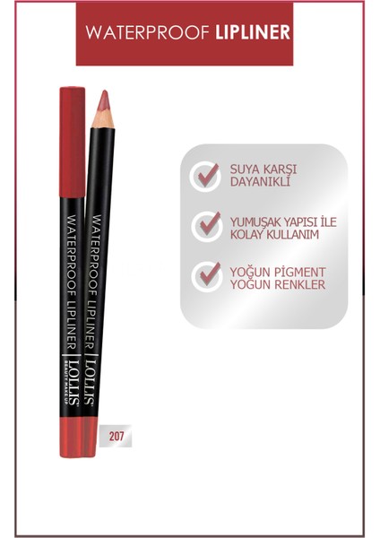Waterproof Lipliner / Suyadayanıklı Dudak Kalemi fiyatları