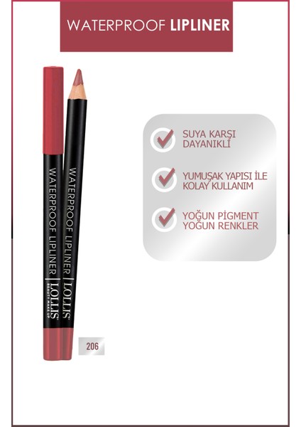 Waterproof Lipliner / Suyadayanıklı Dudak Kalemi fiyatları