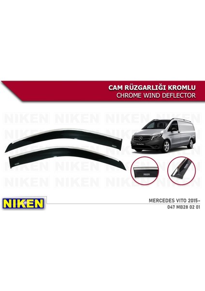 Mercedes Vito Kromlu Cam Rüzgarlığı 2015 Sonrası 2li