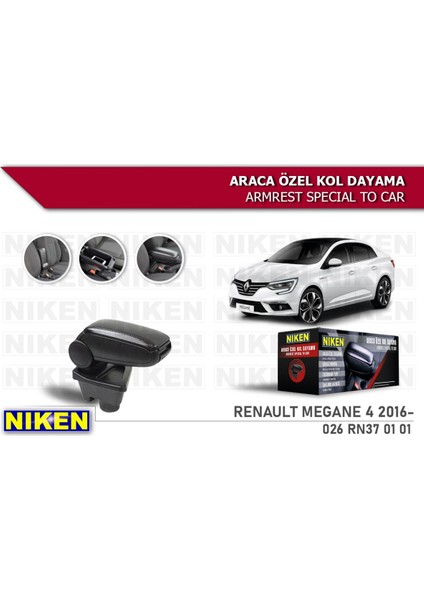 Megane 4 2016- Kol Dayama Kolçak Geçmeli Abs Siyah