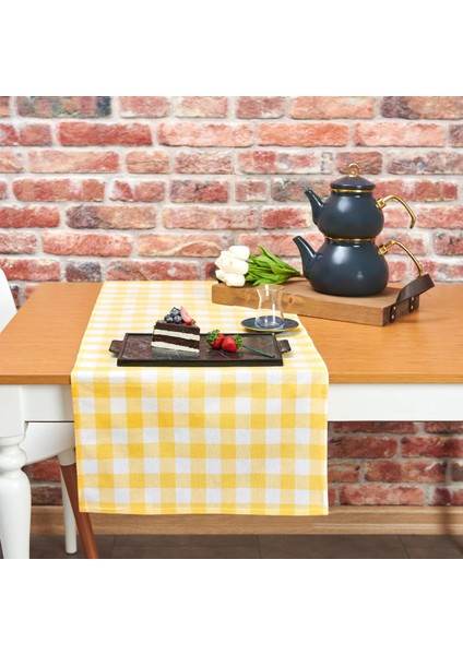 Kareli Runner 2'li Set Sarı