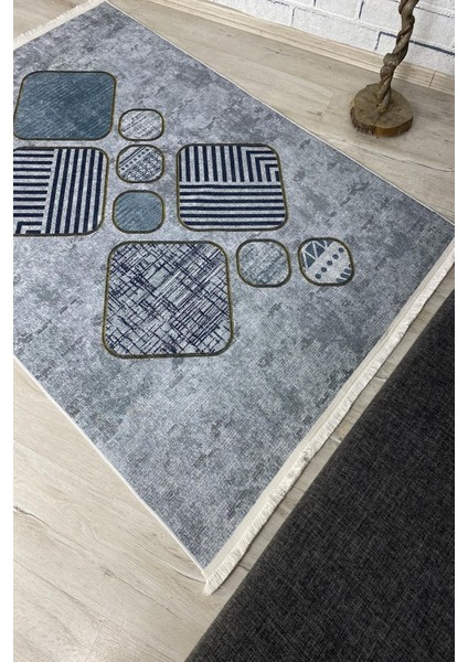Yeni Model Modern Halı ve Yolluk Dokuma Taban Yıkanabilir Kaymaz Halı Ipeksi-27