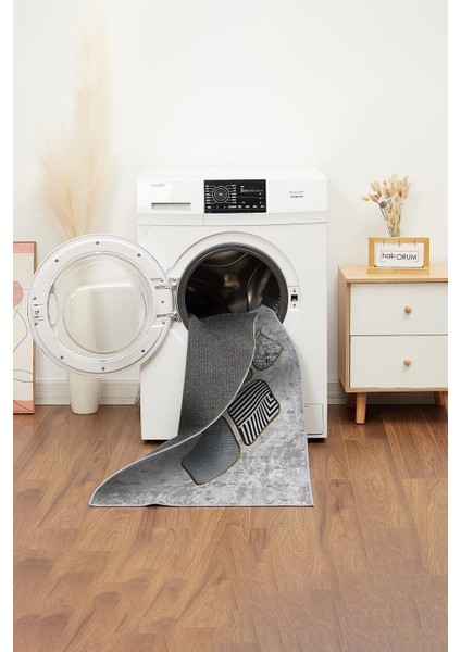 Yeni Model Modern Halı ve Yolluk Dokuma Taban Yıkanabilir Kaymaz Halı Ipeksi-27