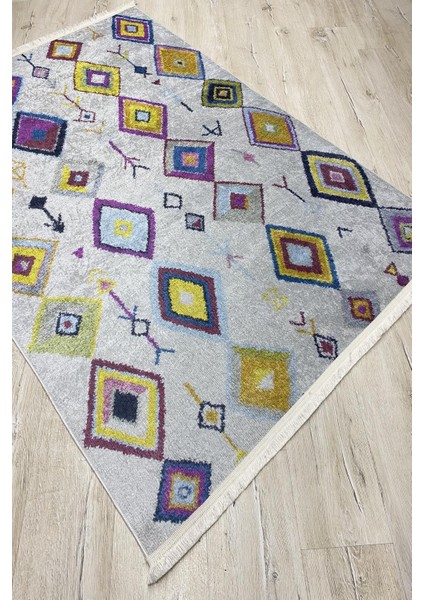 Yeni Model Modern Halı ve Yolluk Dokuma Taban Yıkanabilir Kaymaz Halı Ipeksi-48