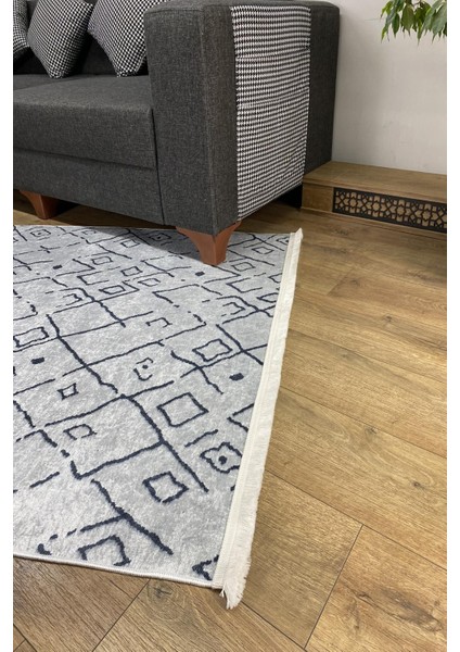 Yeni Model Modern Halı ve Yolluk Dokuma Taban Yıkanabilir Kaymaz Halı Ipeksi-55