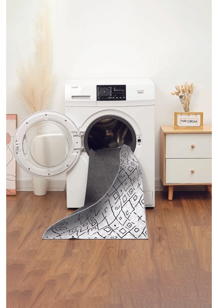 Yeni Model Modern Halı ve Yolluk Dokuma Taban Yıkanabilir Kaymaz Halı Ipeksi-55