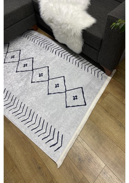Yeni Model Modern Halı ve Yolluk Dokuma Taban Yıkanabilir Kaymaz Halı Ipeksi-94
