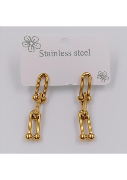 Çelik Gold Tiffany Küpe