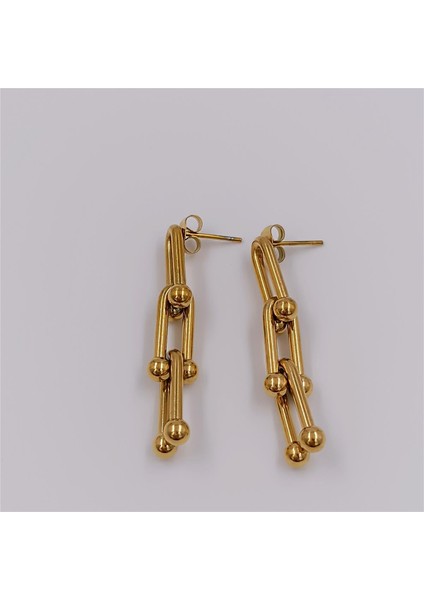Çelik Gold Tiffany Küpe