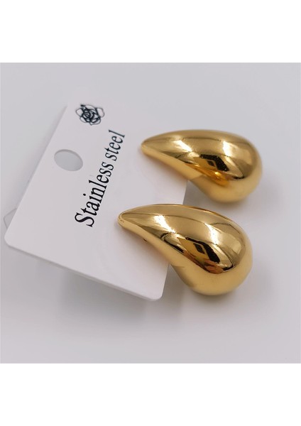 Çelik Gold Küçük Damla Küpe