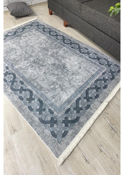Yeni Model Modern Halı ve Yolluk Dokuma Taban Yıkanabilir Kaymaz Halı Ipeksi-14