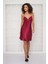 Saten Dantelli Gecelik 600 - Bordo 1