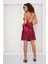 Saten Dantelli Gecelik 600 - Bordo 2