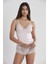 Penye Atlet Külot Kadın Iç Çamaşırı Takımı 332 - Pudra 2