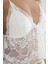 Saten Dantelli Şort Babydoll Takım 450 - Ekru 2