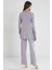 Kadın Penye Dantelli Pijama Takımı 1241 - Royal 4