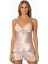 Saten Dantelli Şort Babydoll Takım 425 - Pudra 1