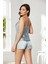 Saten Dantelli Şort Babydoll Takım 438 - Mist 3