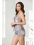 Saten Dantelli Şort Babydoll Takım 438 - Royal 2
