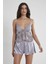 Saten Dantelli Şort Babydoll Takım 450 - Siyah 1