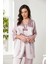 Saten 3'lü Crop'lu Kadın Pijama Takımı 2075 - Rose 1
