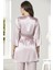 Saten 3'lü Crop'lu Kadın Pijama Takımı 2075 - Rose 3