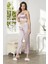 Saten 3'lü Crop'lu Kadın Pijama Takımı 2075 - Rose 5