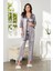 Saten 3'lü Crop'lu Kadın Pijama Takımı 2075 - Royal 2