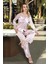 Saten Dantel Detaylı Pudra Pijama Takımı 5692 1