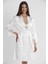 Saten Dantelli Gecelik ve Sabahlık Takımı 4075 - Ekru 3