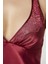 Saten Dantelli Gecelik 860 - Bordo 3