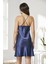 Saten Dantelli Gecelik 860 - Lacivert 4