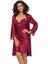 Saten Dantelli Gecelik ve Sabahlık Takımı 4285 - Bordo 1