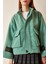 Cep Detaylı Bağcıklı Crop Ceket Yeşil 5