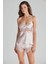 Saten Dantelli Şort Babydoll Takım 435 - Pudra 2