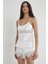 Saten Dantelli Şort Babydoll Takım 435 - Ekru 1