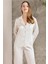 Saten Biyeli Pijama Takımı 1200 - Ekru 1