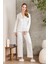 Saten Biyeli Pijama Takımı 1200 - Ekru 2
