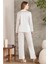Saten Biyeli Pijama Takımı 1200 - Ekru 3