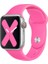 Apple Watch Series SE/10/9/8/7/6/5/4/3 46mm-45mm-44mm-42mm Uyumlu S/M Spor Silikon Kordon Barbie Pembesi 1