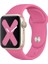 Apple Watch Series SE/11/10/9/8/7/6/5/4/3 42mm-41mm-40mm-38mm Uyumlu S/m Spor Silikon Kordon Fuşya 1