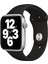 Apple Watch Series SE/10/9/8/7/6/5/4/3 46mm-45mm-44mm-42mm Uyumlu S/M Spor Silikon Kordon Siyah 1