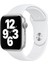 Apple Watch Series SE/10/9/8/7/6/5/4/3 46mm-45mm-44mm-42mm Uyumlu M/L Spor Silikon Kordon Beyaz 1