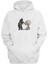 Unisex Skull And Cat Kedi Sevgisi Baskılı Beyaz Normal Kalıp Şardonlu Kalın Sweatshirt 1