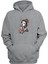 Unisex Japanese Geisha Girl Skull Drink Baskılı Gri Normal Kalıp Şardonlu Kalın Sweatshirt 1